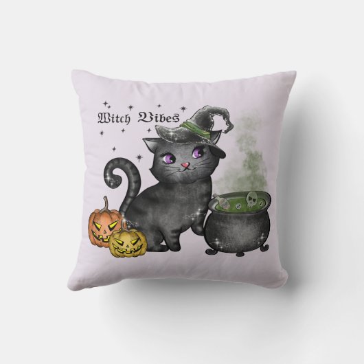 魔女黒猫 | Witch Vibes クッション (裏面)