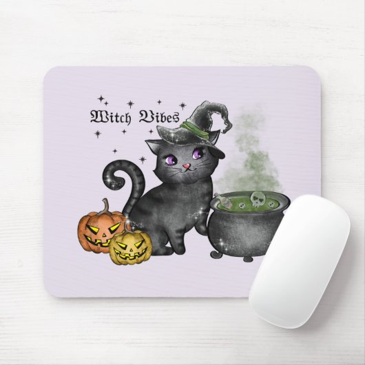 魔女黒猫 | Witch Vibes マウスパッド (マウス)