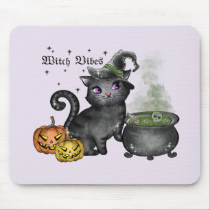 魔女黒猫 Witch Vibes マウスパッド