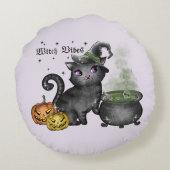 魔女黒猫 | Witch Vibes ラウンドクッション (裏面)