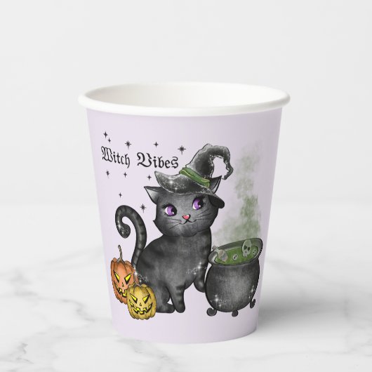 魔女黒猫 | Witch Vibes 紙コップ (正面)