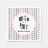 魔女1歳の誕生日 スタンダードカクテルナプキン (正面)