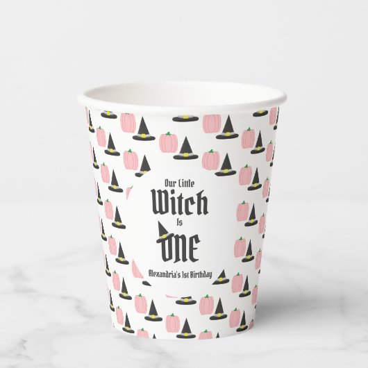 魔女1歳の誕生日 紙コップ (正面)