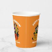 魔女3人とジャック・オランタン・ハロウィーンおもしろい 紙コップ (右)