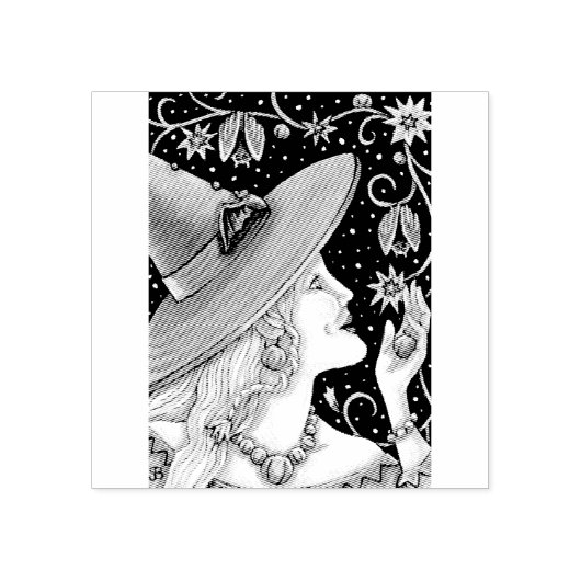 魔女&こうもりつる植物ハロウィーンゴムスタンプ ラバースタンプ (インプリント)