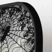 魔女、こうもり、ネコとカボチャ、ハッピーハローウィン! ピックルボールラケット (左詳細)