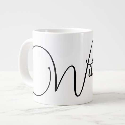 「魔女！」 カスタマイズ可能なマグカップ ジャンボコーヒーマグカップ (正面左)