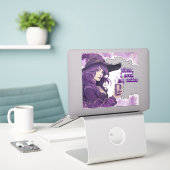 魔女、コーヒーが欲しい シール (デスク上のノートパソコン)