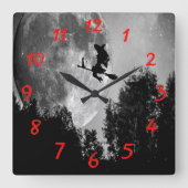 魔女 スクエア壁時計 (正面)