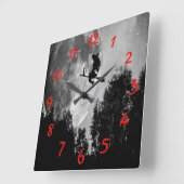 魔女 スクエア壁時計 (傾斜)