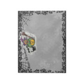 魔女、ネコ、こうもり、カボチャ、ハッピーハローウィン! ノートパッド (回転)