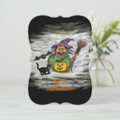 魔女、ネコ、こうもり、カボチャ、ハッピーハローウィン! 招待状 (スタンド正面)