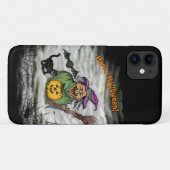魔女、ネコ、こうもり、カボチャ、ハッピーハローウィン! Case-Mate iPhoneケース (裏面(横))