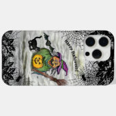 魔女、ネコ、こうもり、カボチャ、ハッピーハローウィン! Case-Mate iPhoneケース (裏面 (横))