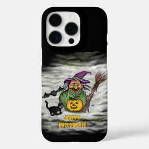 魔女、ネコ、こうもり、カボチャ、ハッピーハローウィン! iPhone 16 PROケース