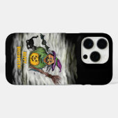 魔女、ネコ、こうもり、カボチャ、ハッピーハローウィン! Case-Mate iPhoneケース (裏面 (横))