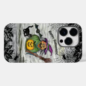 魔女、ネコ、こうもり、カボチャ、ハッピーハローウィン! Case-Mate iPhoneケース (裏面 (横))
