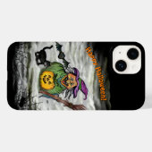 魔女、ネコ、こうもり、カボチャ、ハッピーハローウィン! Case-Mate iPhoneケース (裏面 (横))