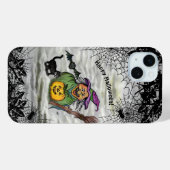 魔女、ネコ、こうもり、カボチャ、ハッピーハローウィン! Case-Mate iPhoneケース (裏面 (横))