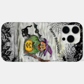 魔女、ネコ、こうもり、カボチャ、ハッピーハローウィン! Case-Mate iPhoneケース (裏面 (横))