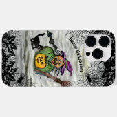 魔女、ネコ、こうもり、カボチャ、ハッピーハローウィン! Case-Mate iPhoneケース (裏面 (横))