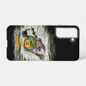 魔女、ネコ、こうもり、カボチャ、ハッピーハローウィン! SAMSUNG GALAXYケース (裏面横)