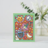 魔女、ネコ、幽霊、ハロウィンカラフルフォーク園 シーズンポストカード (スタンド正面)