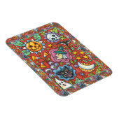 魔女、ネコ、幽霊、ハロウィンカラフルフォーク園 マグネット (右側)