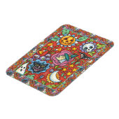 魔女、ネコ、幽霊、ハロウィンカラフルフォーク園 マグネット (左側)