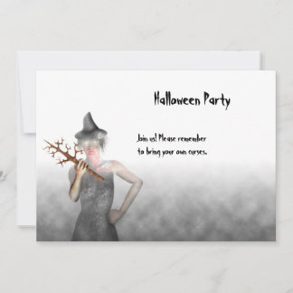 魔女 - ハロウィンパーティーの招待状 招待状