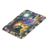 魔女&ハロウィーンユニコーン,黒猫ファンタジー馬 マグネット (左側)