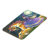 魔女&ハロウィーンユニコーン,黒猫ファンタジー馬 マグネット (左側)