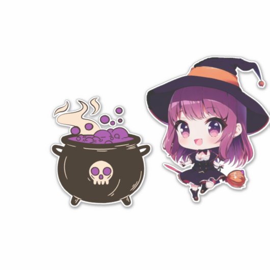 魔女/ハロウィーン/秋/10月 シール (正面)