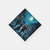 魔女、ヴァンパイア、ドラキュラとミイラハローウィンパーティ スタンダードカクテルナプキン (角)