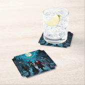 魔女、ヴァンパイア、ドラキュラとミイラハローウィンパーティ ペーパーコースター (インサイチュ)