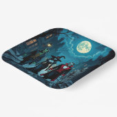 魔女、ヴァンパイア、ドラキュラとミイラハローウィンパーティ ペーパープレート (傾斜あり)