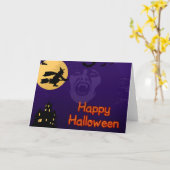 魔女、吸血鬼、家幽霊のよく出るグリーティングカード カード (黄色い花)