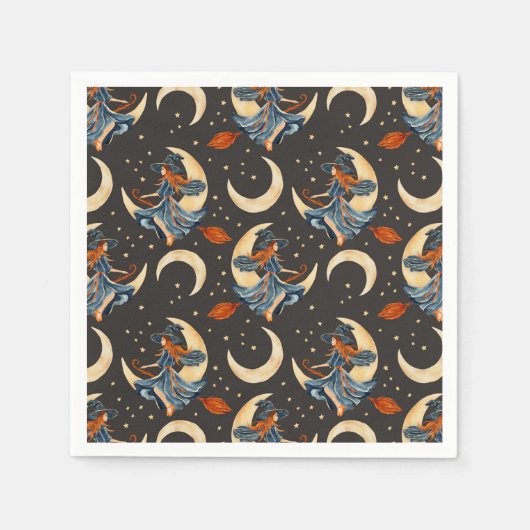 魔女、月、惑星 スタンダードカクテルナプキン (正面)