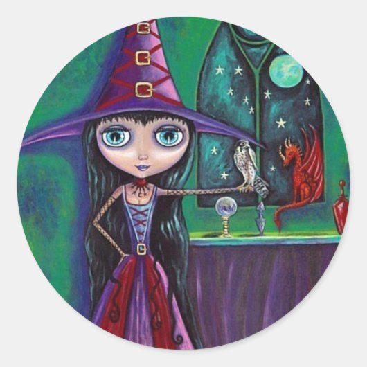 魔女《鳥》ハヤブサとドラゴンシール ラウンドシール (正面)