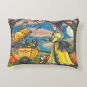 魔女，黒猫ベビー乳母車，休日アクセント枕 アクセントクッション (裏面)