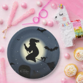 魔女、黒猫、こうもり ペーパープレート (パーティー)