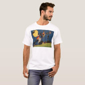 魔女 黒猫 飛行 月のカラス Tシャツ (正面フル)
