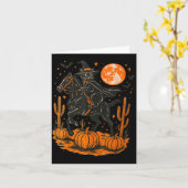魔女 黒猫 馬に乗る ハロウィン カボチャ カード (黄色い花)