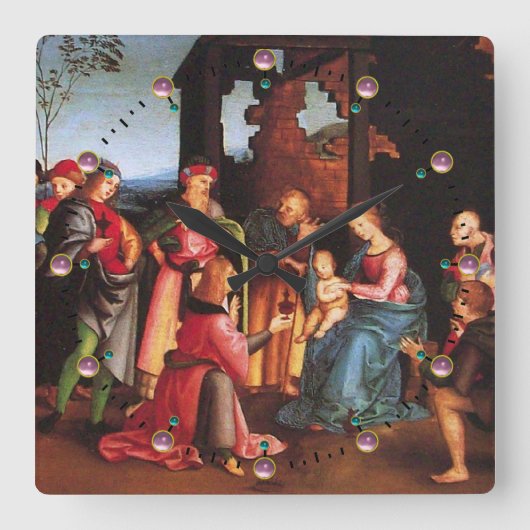 魔導師の崇拝 スクエア壁時計 (正面)