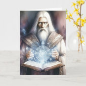 魔導書からウィザードをキャストファンタジーの水色 カード (黄色い花)