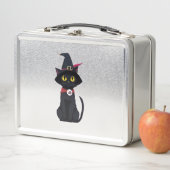 魔帽子付きアニマルブラックキャット（かぼちゃ） メタルランチボックス (インサイチュ)
