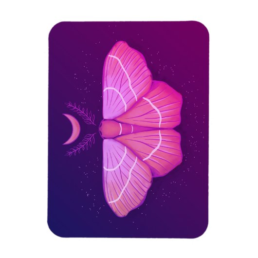 魔性の蛾の蝶の紫色の魔法の昆虫 マグネット (縦)