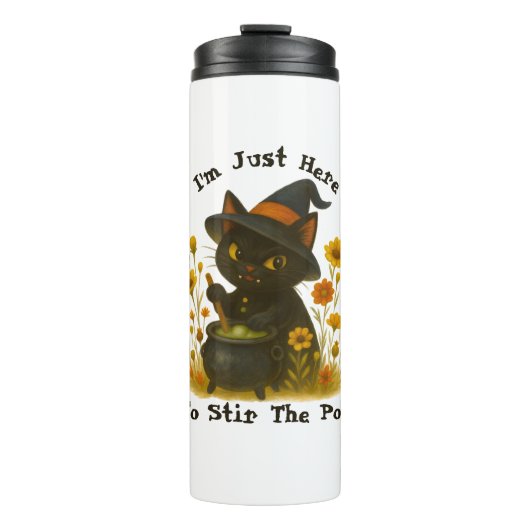 魔性の黒猫「今ポットを動かしに来た」 タンブラー (正面)