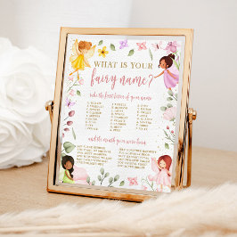 魔法あなたの妖精の名前の誕生日ゲームサイン ポスター