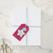 魔法おもしろいのピンク色の歯ポップ・アートののプリン ギフトタグ (より糸付き)